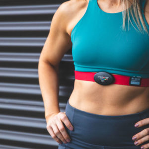 Myzone MZ-Switch Heart Rate Monitor with interchangeable chest, arm, and wrist straps, available for purchase from Body Torque Online.