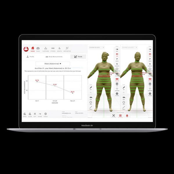 Client result from a 3D and Bio-Impedance Body Scan at Body Torque Gym in Newmarket. This service includes a 1-hour consultation to review results and create a tailored plan.